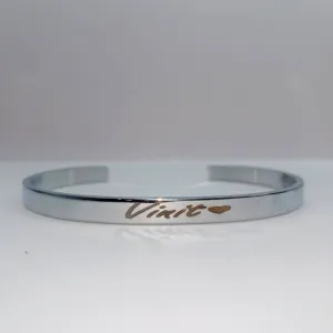 Customized Hand Bracelet Kada - Silver