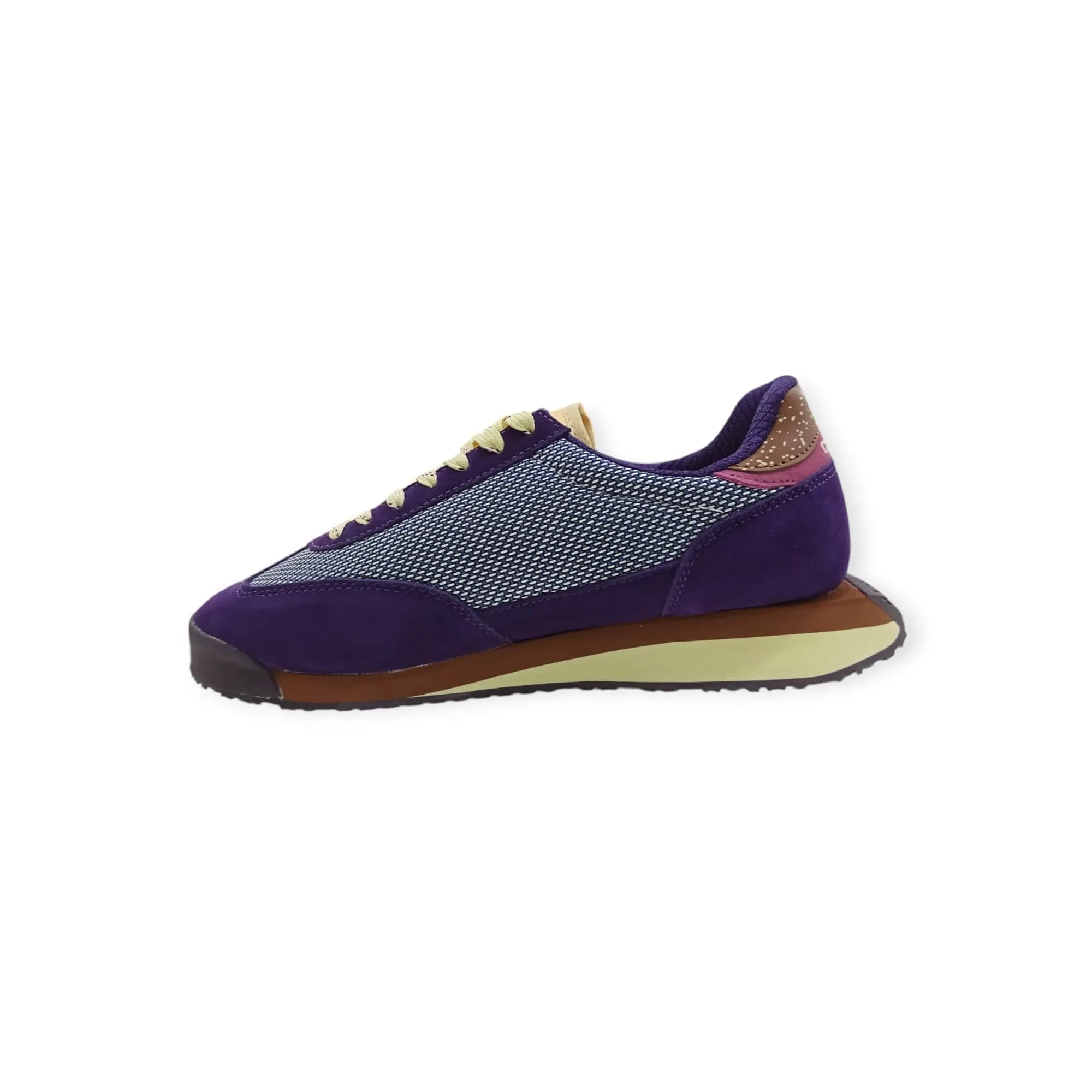 Cutty Men's Pu And Mesh Runner Sneaker Violet
