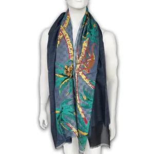 Damier Cobalt Jungle Shawl Scarf