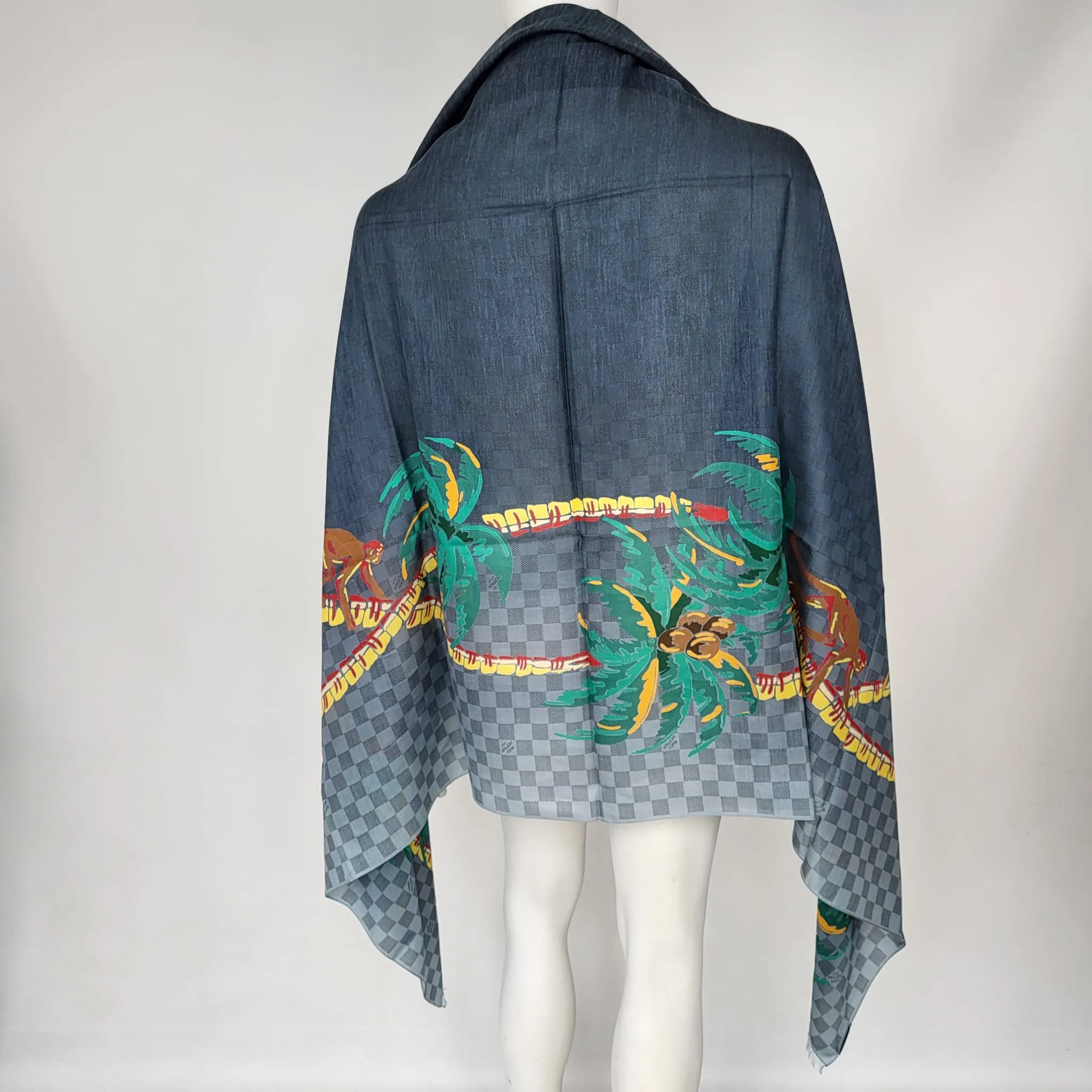 Damier Cobalt Jungle Shawl Scarf