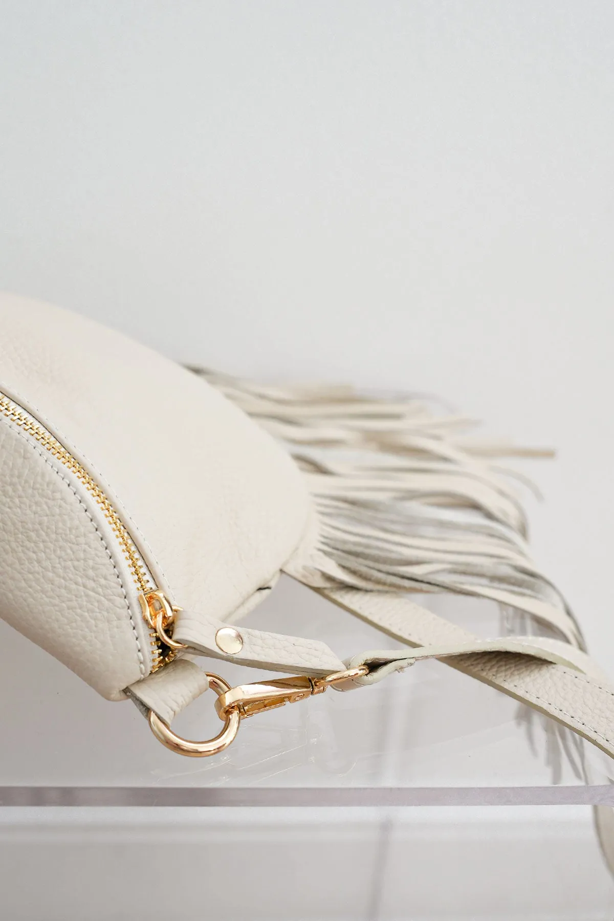 Dolly Fringe Bag Cream