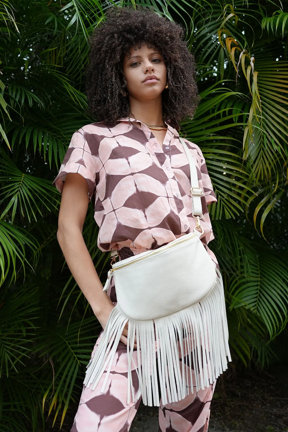 Dolly Fringe Bag Cream