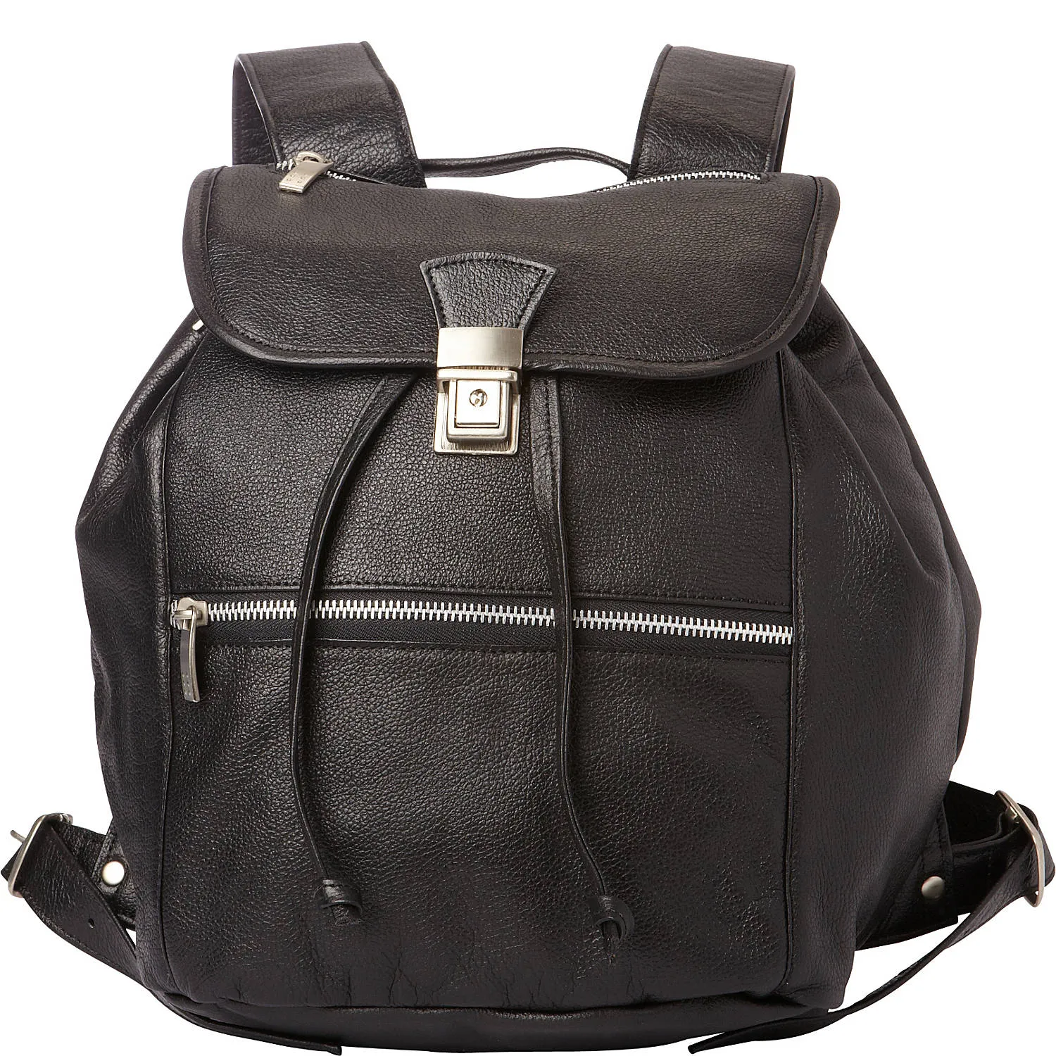 DOUBLE COMPARTMENT LEATHER BACKPACK