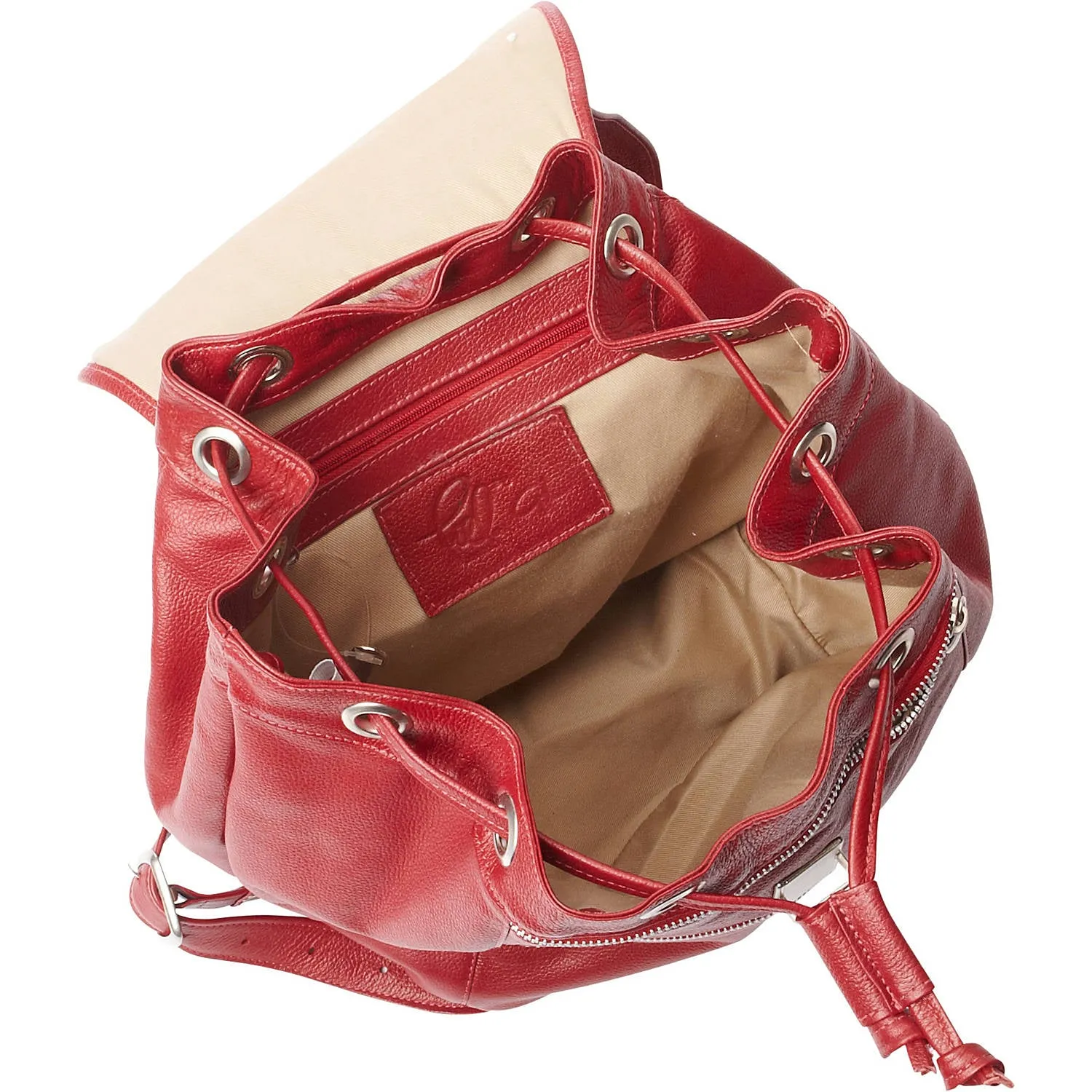 DOUBLE COMPARTMENT LEATHER BACKPACK