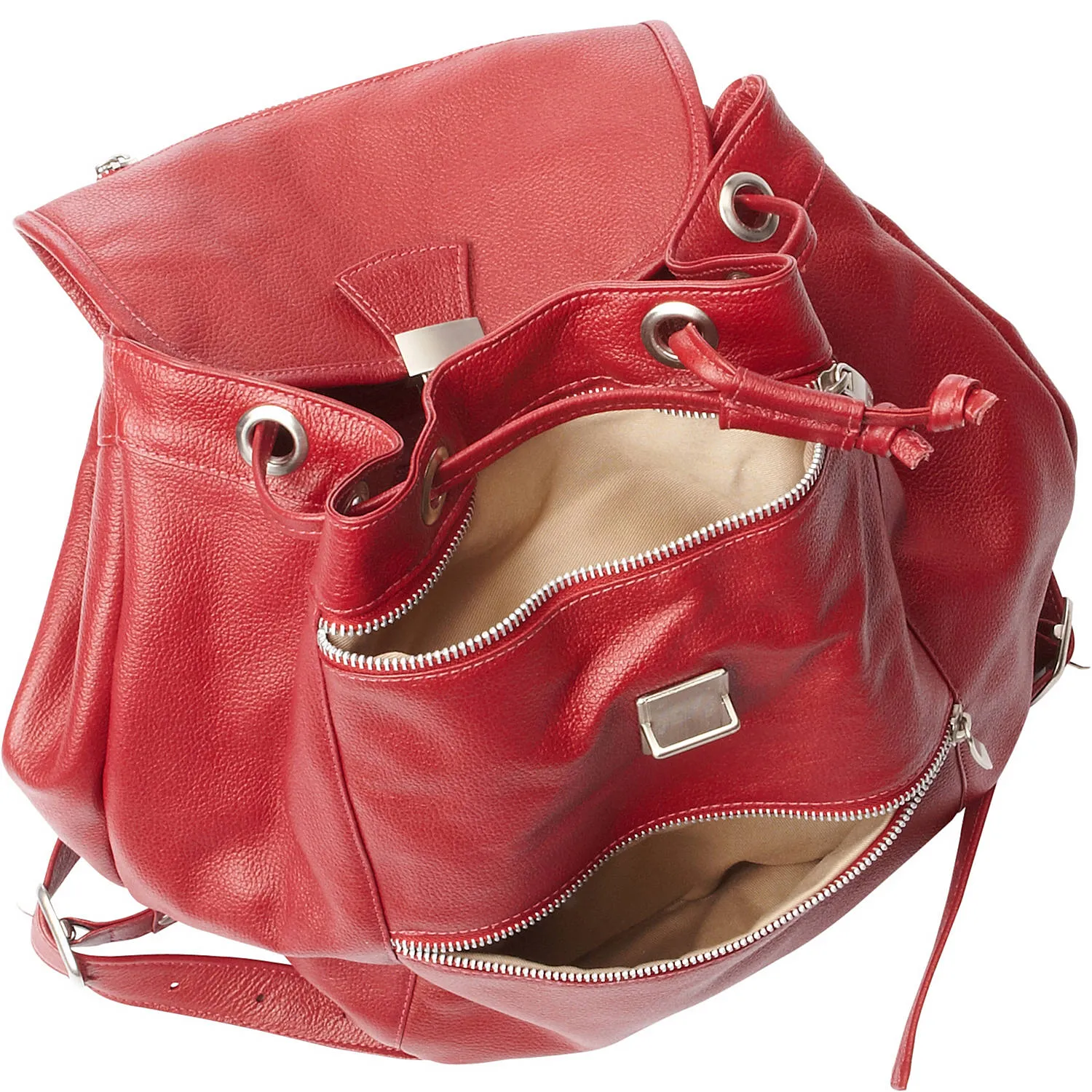 DOUBLE COMPARTMENT LEATHER BACKPACK