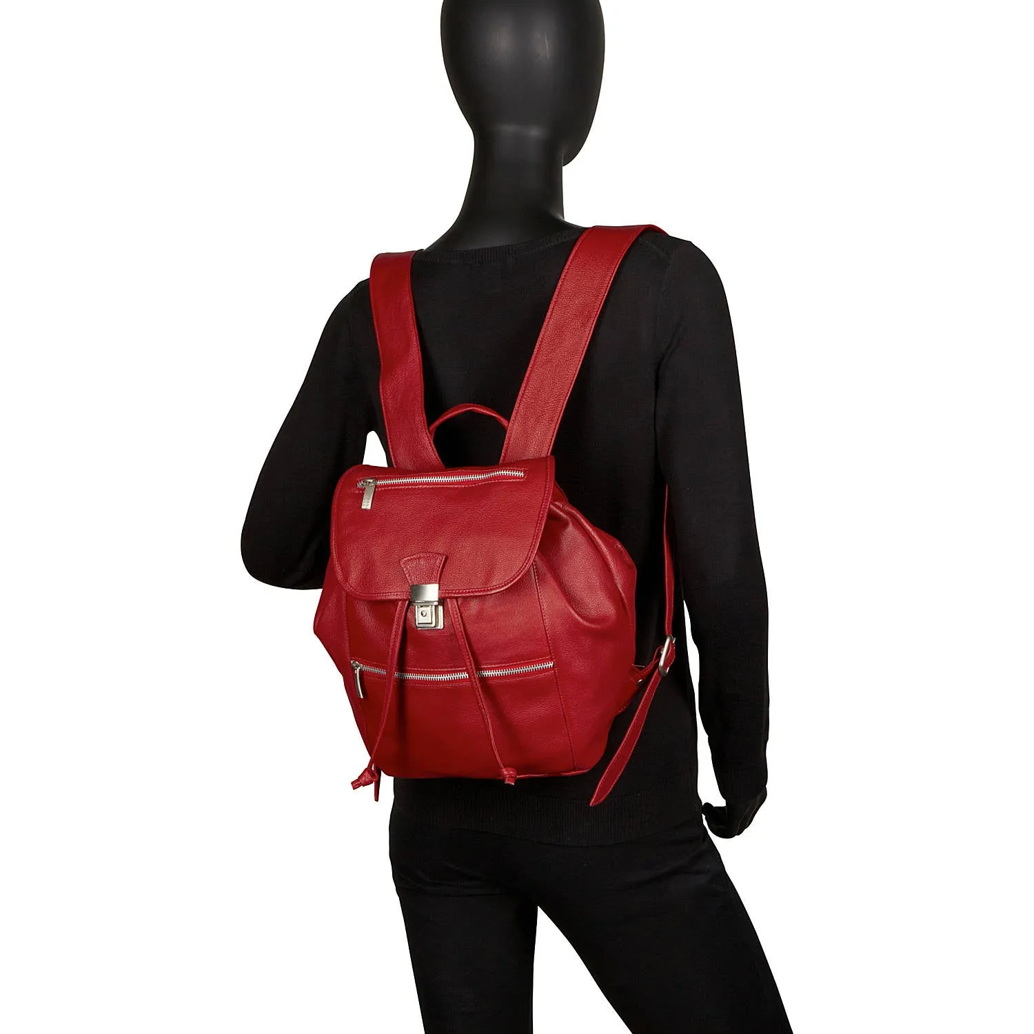 DOUBLE COMPARTMENT LEATHER BACKPACK