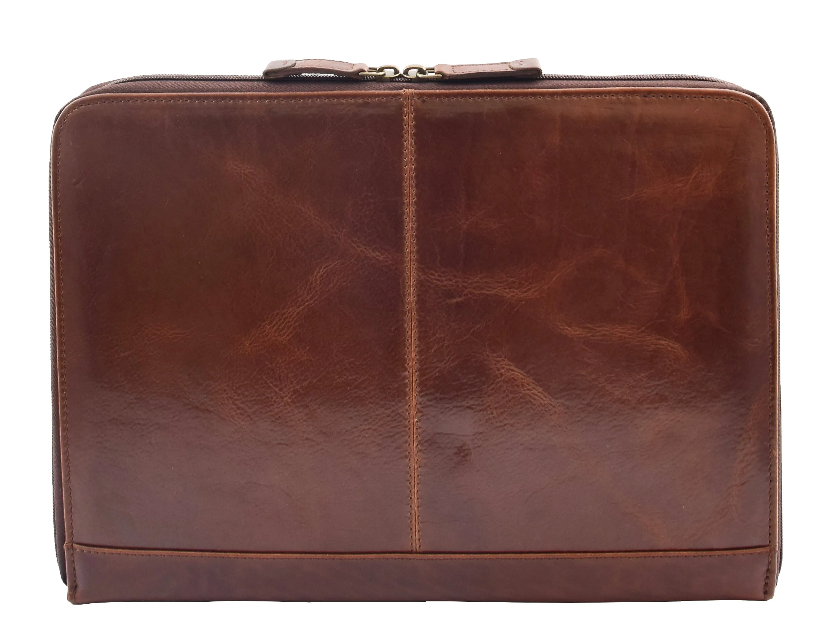 DR293 Real Leather Portfolio Case A4 Document Holder Brown