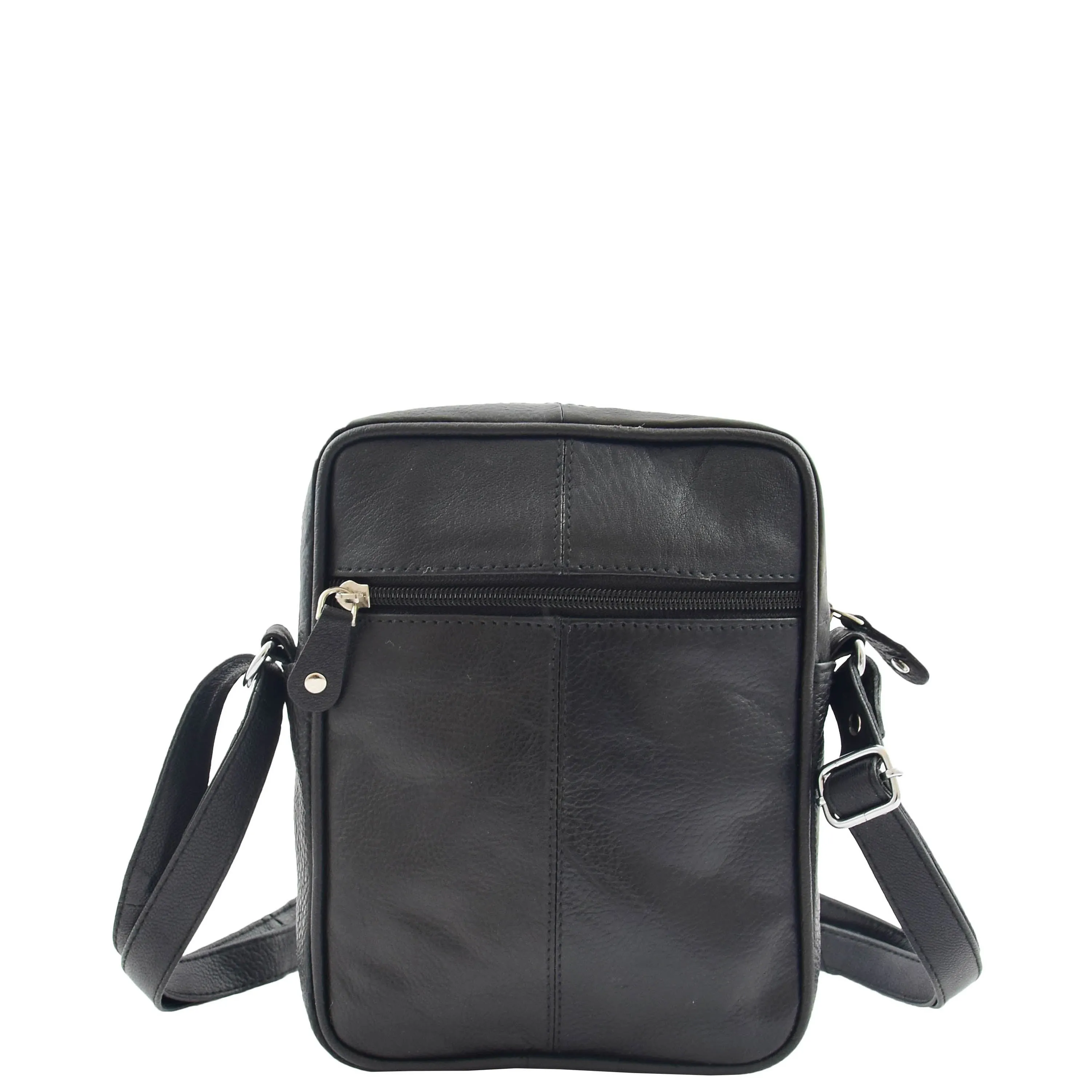 DR332 Men’s Real Leather Cross Body Pouch Organiser Flight Bag Black