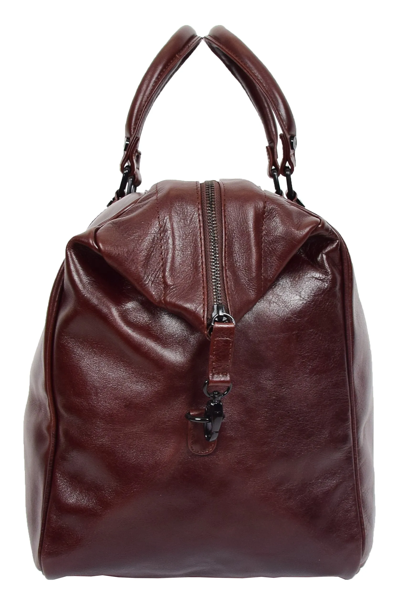 DR351 Real Leather Holdall Large Size Travel Weekend Duffle Bag Brown
