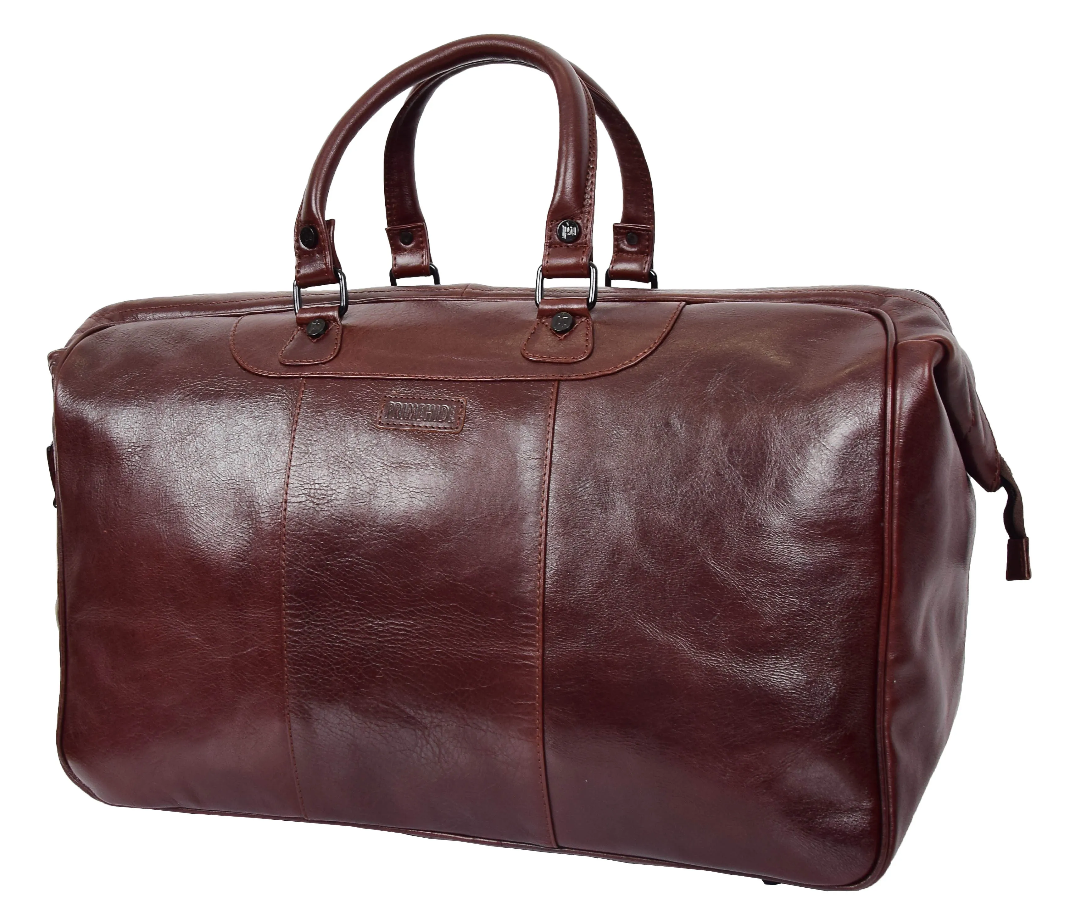 DR351 Real Leather Holdall Large Size Travel Weekend Duffle Bag Brown