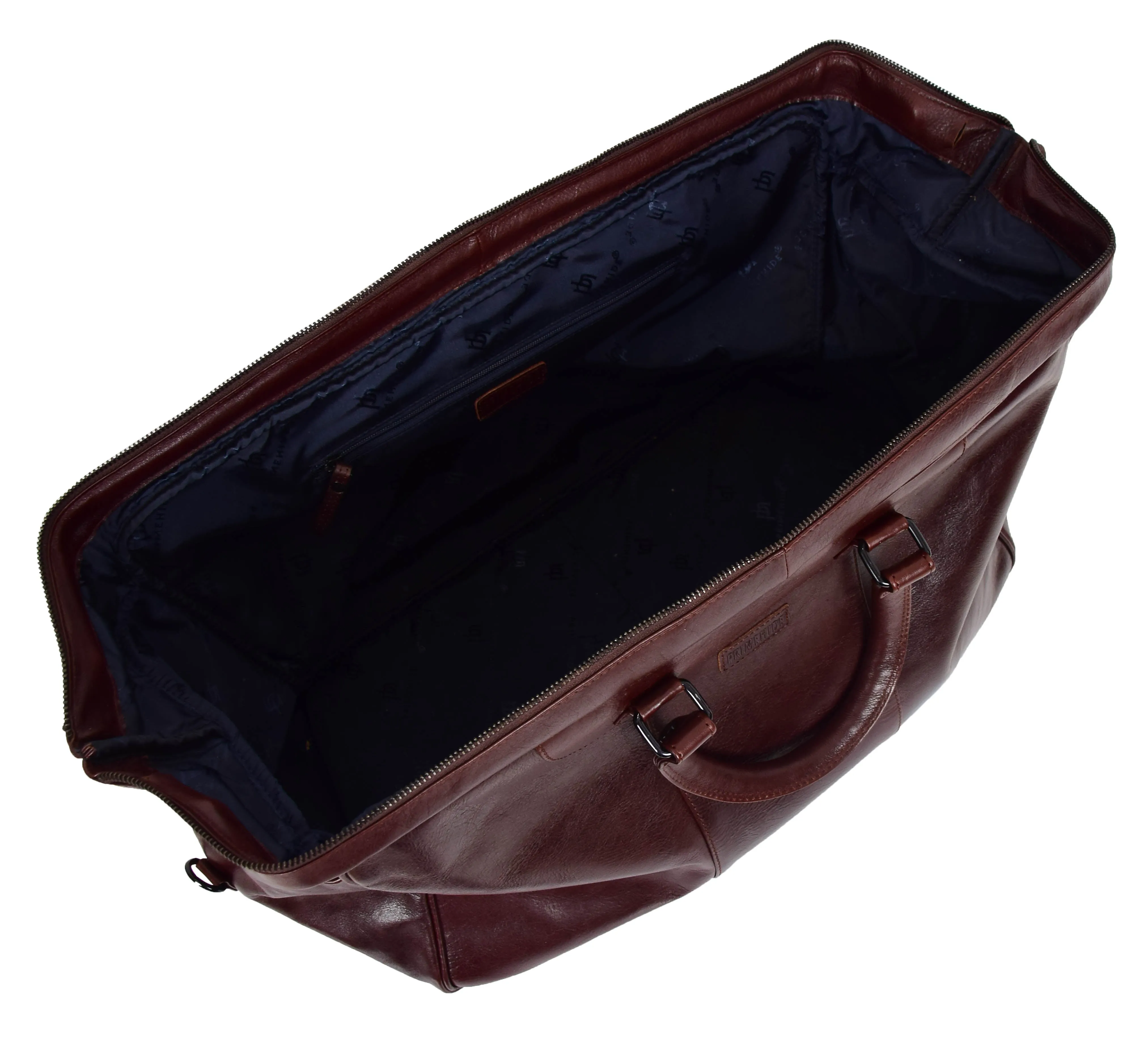 DR351 Real Leather Holdall Large Size Travel Weekend Duffle Bag Brown
