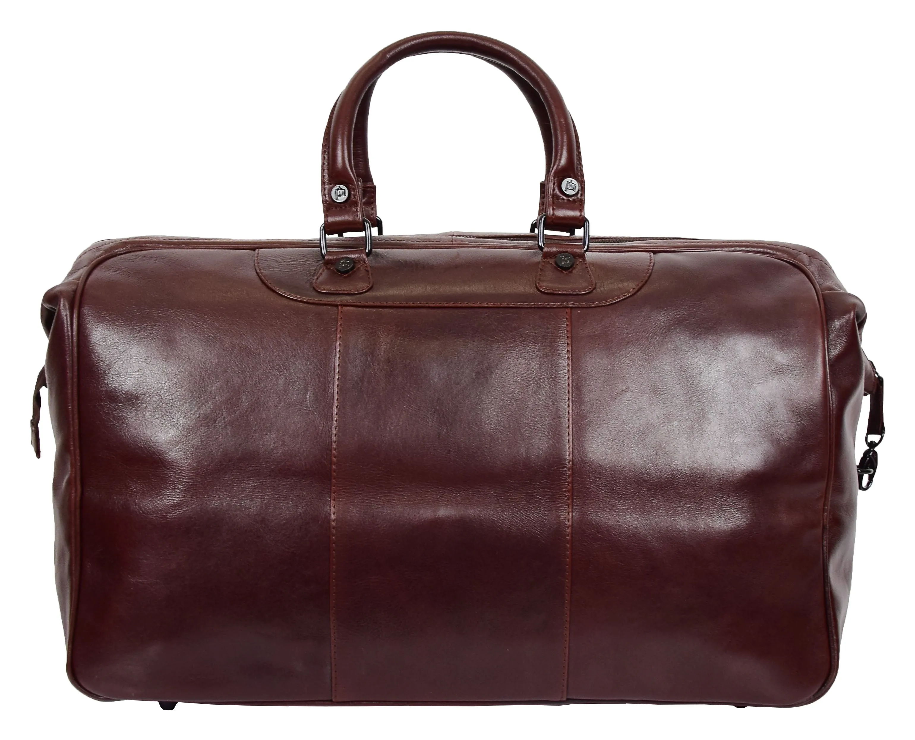 DR351 Real Leather Holdall Large Size Travel Weekend Duffle Bag Brown