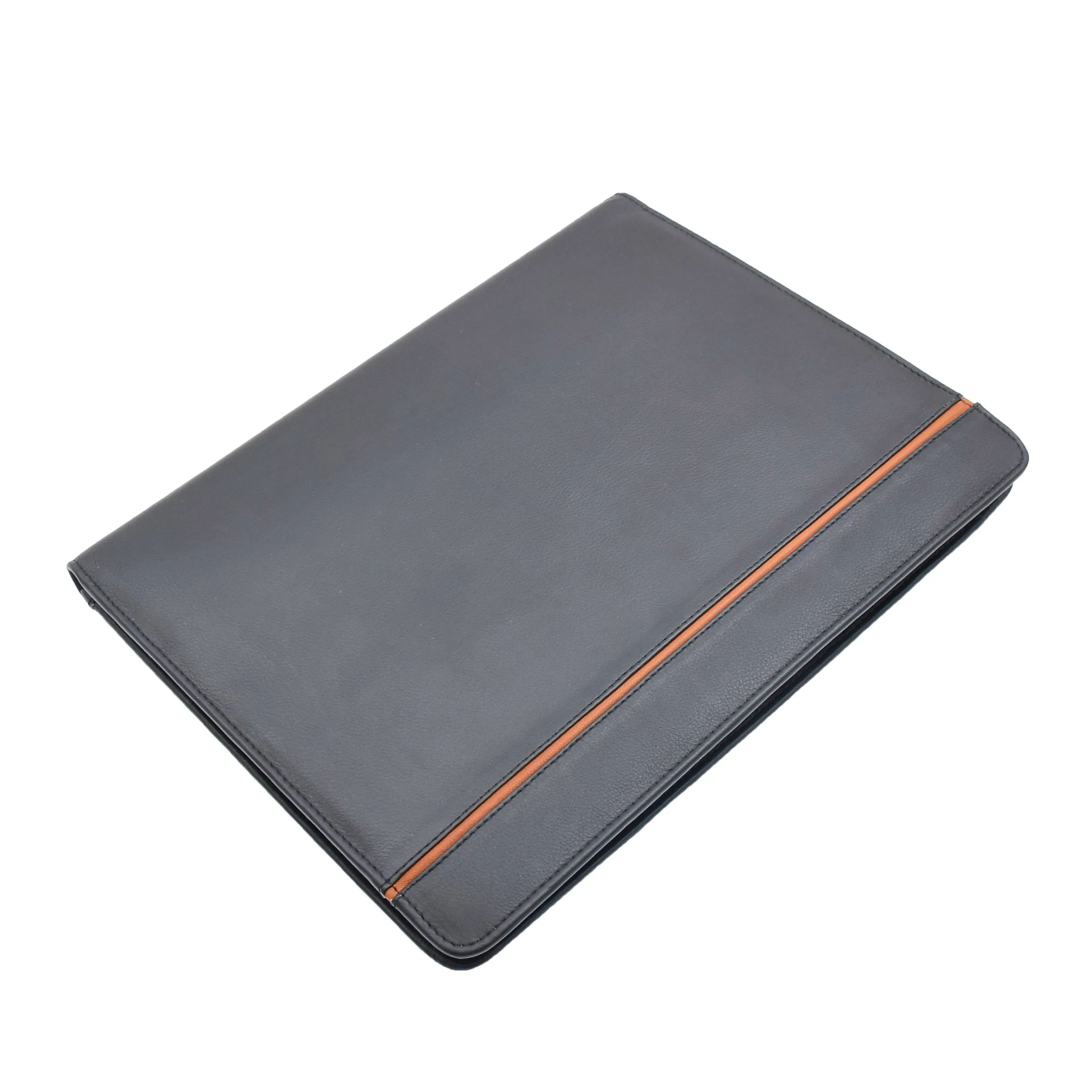 DR354 Real Leather Note Pad Portfolio Case Black
