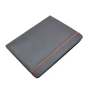DR354 Real Leather Note Pad Portfolio Case Black