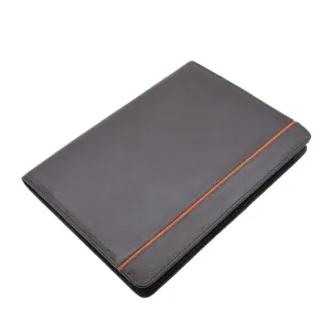 DR354 Real Leather Note Pad Portfolio Case Brown