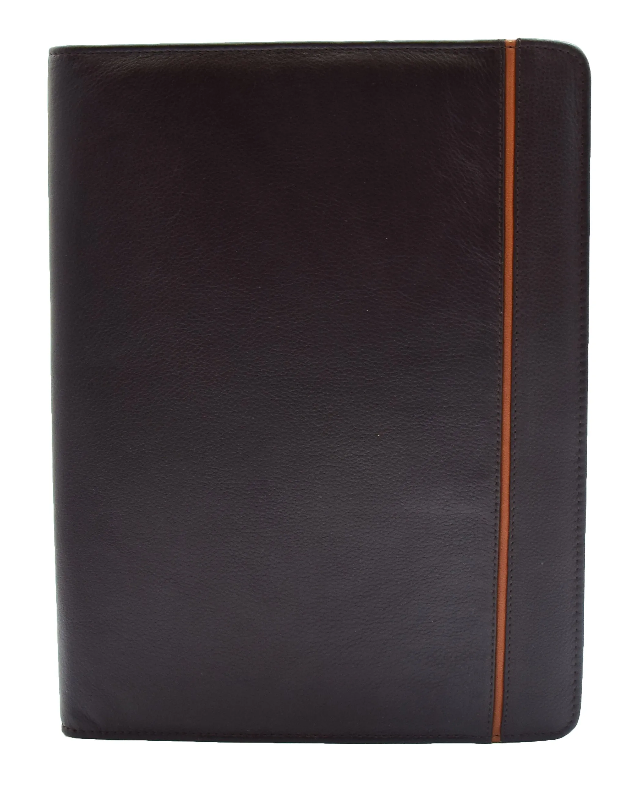 DR354 Real Leather Note Pad Portfolio Case Brown