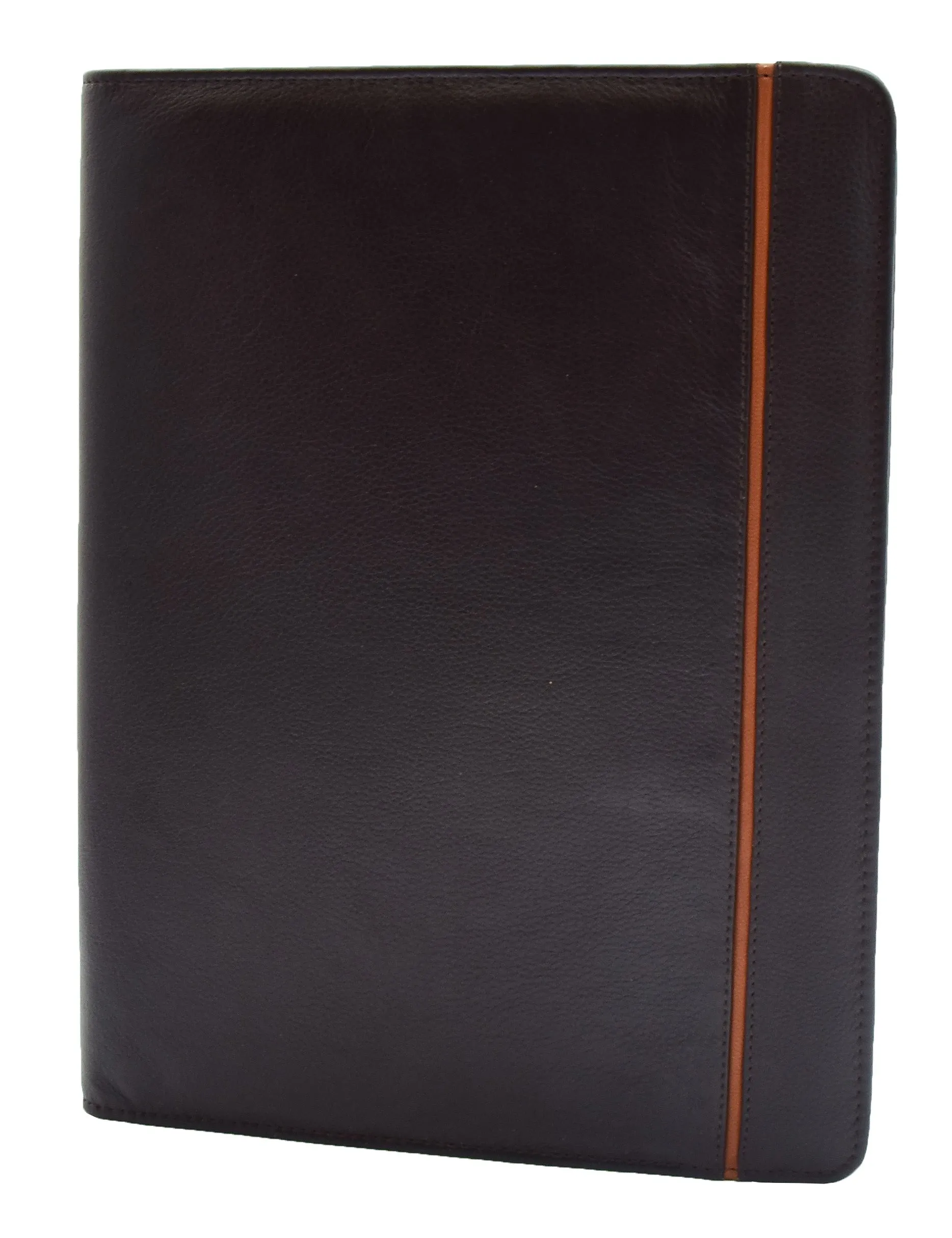 DR354 Real Leather Note Pad Portfolio Case Brown
