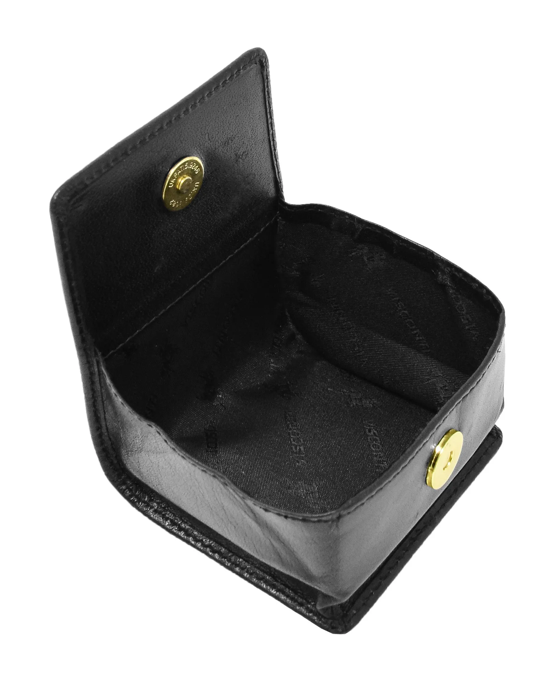 DR400 Real Leather Coin Tray Wallet Black