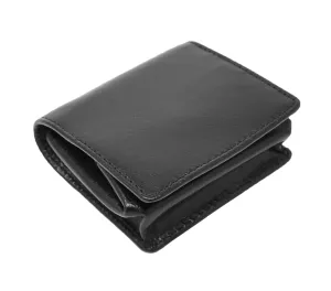 DR400 Real Leather Coin Tray Wallet Black