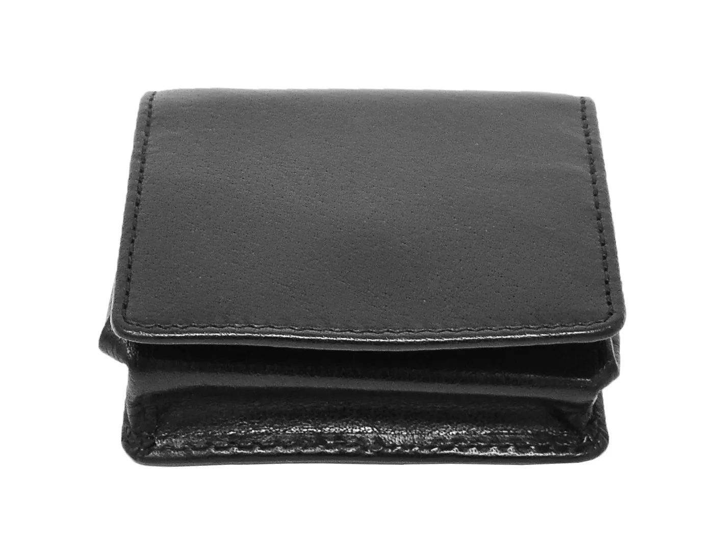DR400 Real Leather Coin Tray Wallet Black