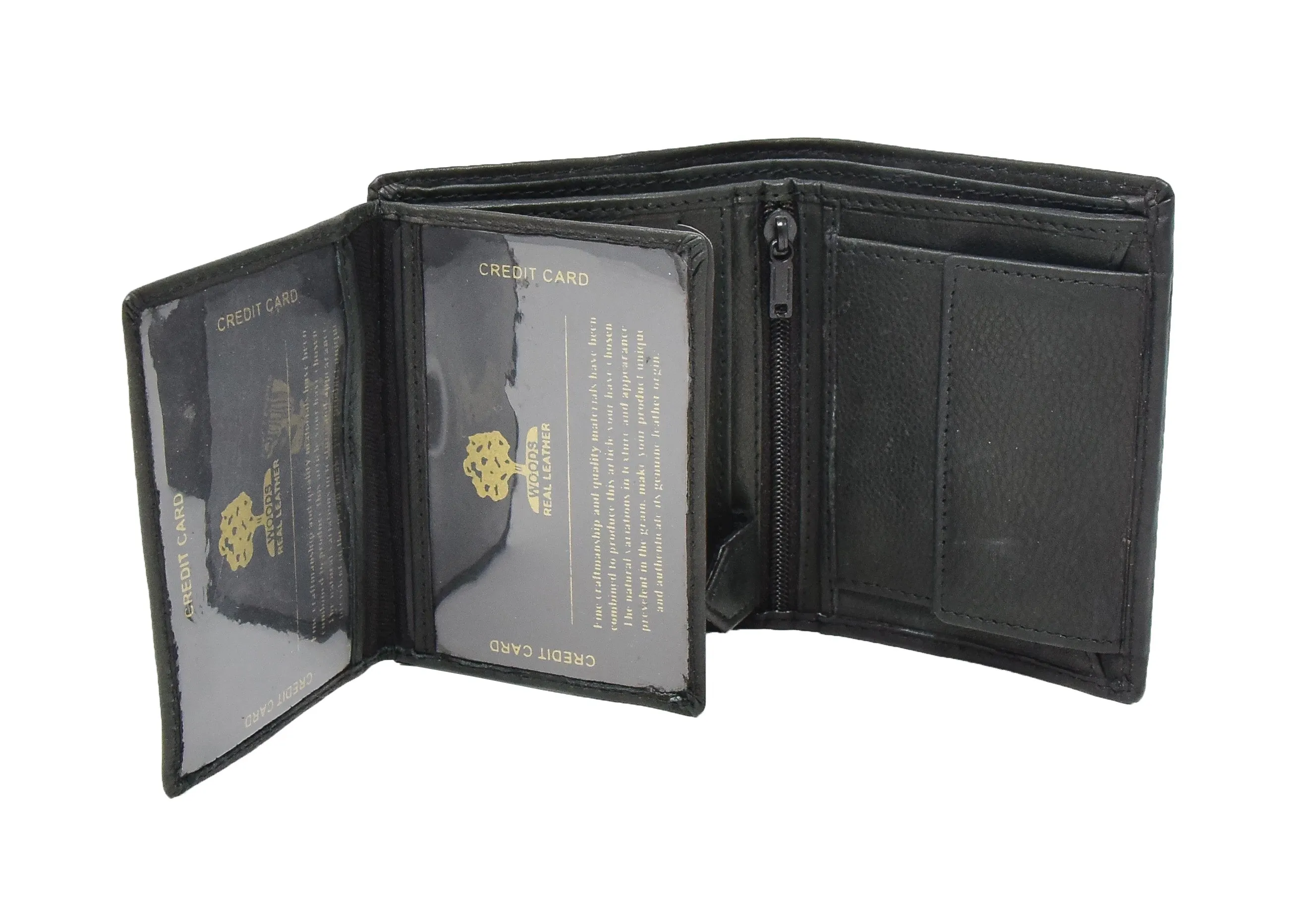 DR406 Men's Small Bifold Leather Wallet  Black