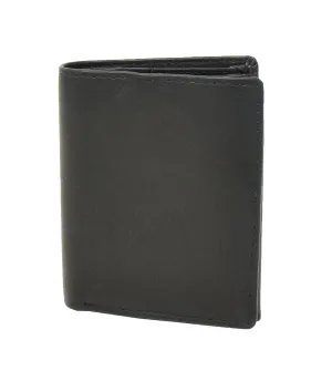 DR406 Men's Small Bifold Leather Wallet  Black
