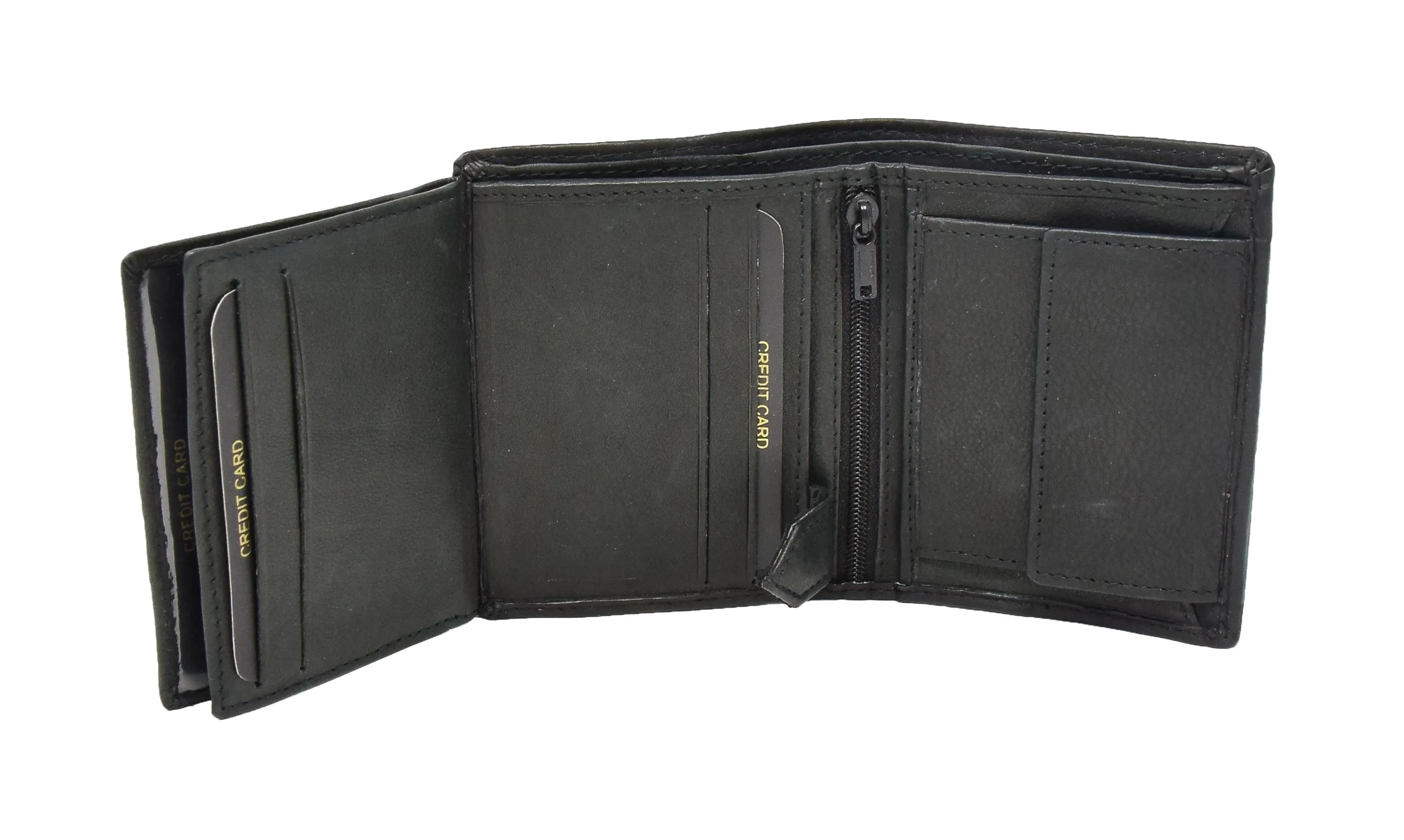 DR406 Men's Small Bifold Leather Wallet  Black