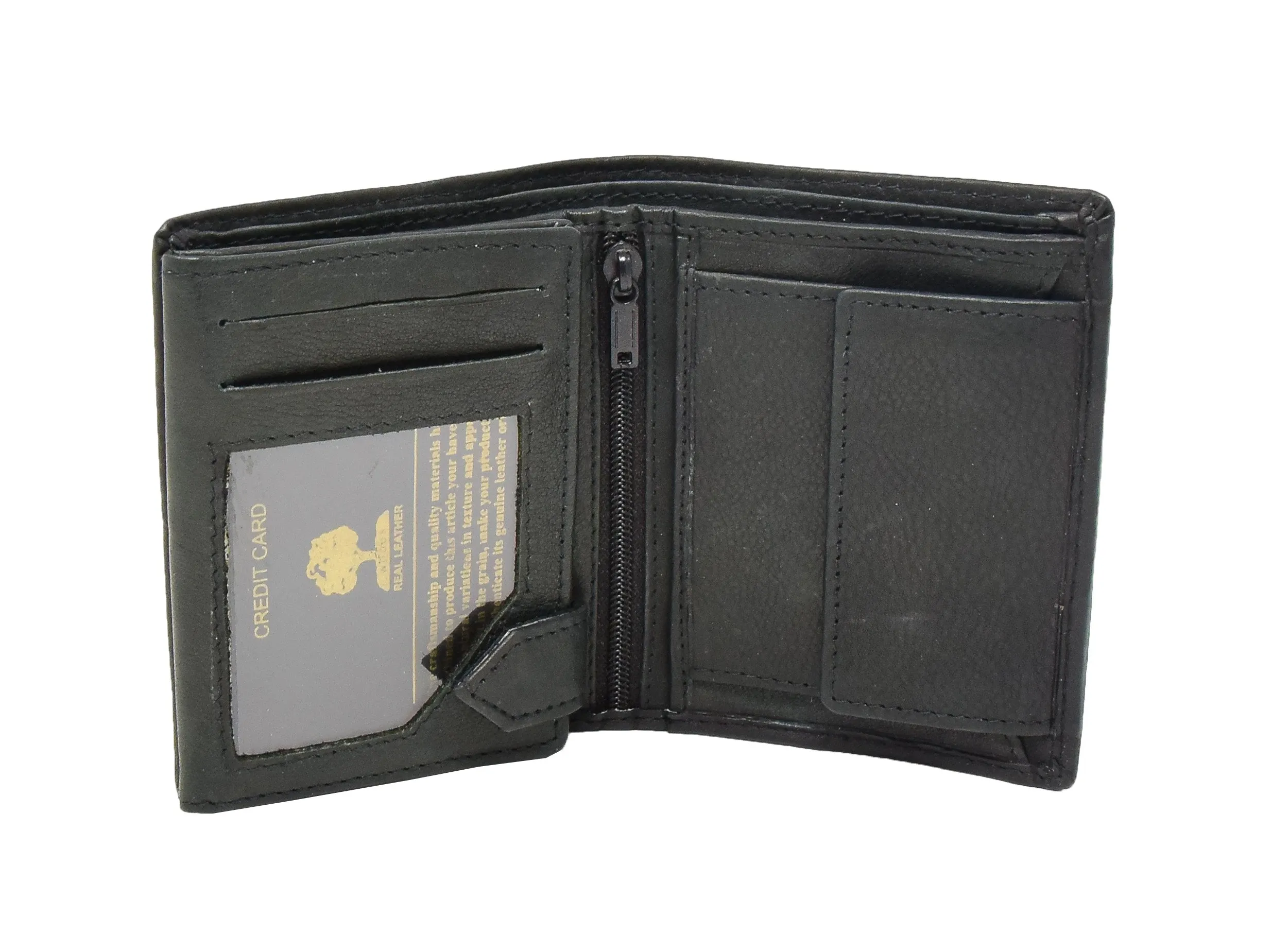 DR406 Men's Small Bifold Leather Wallet  Black