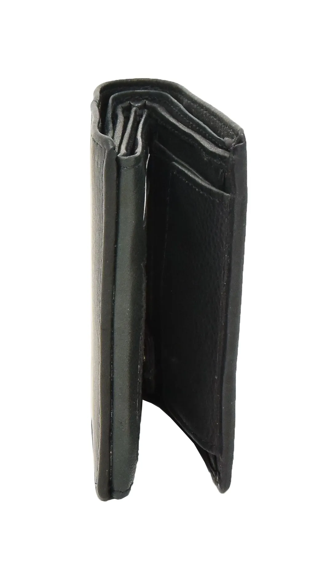 DR406 Men's Small Bifold Leather Wallet  Black
