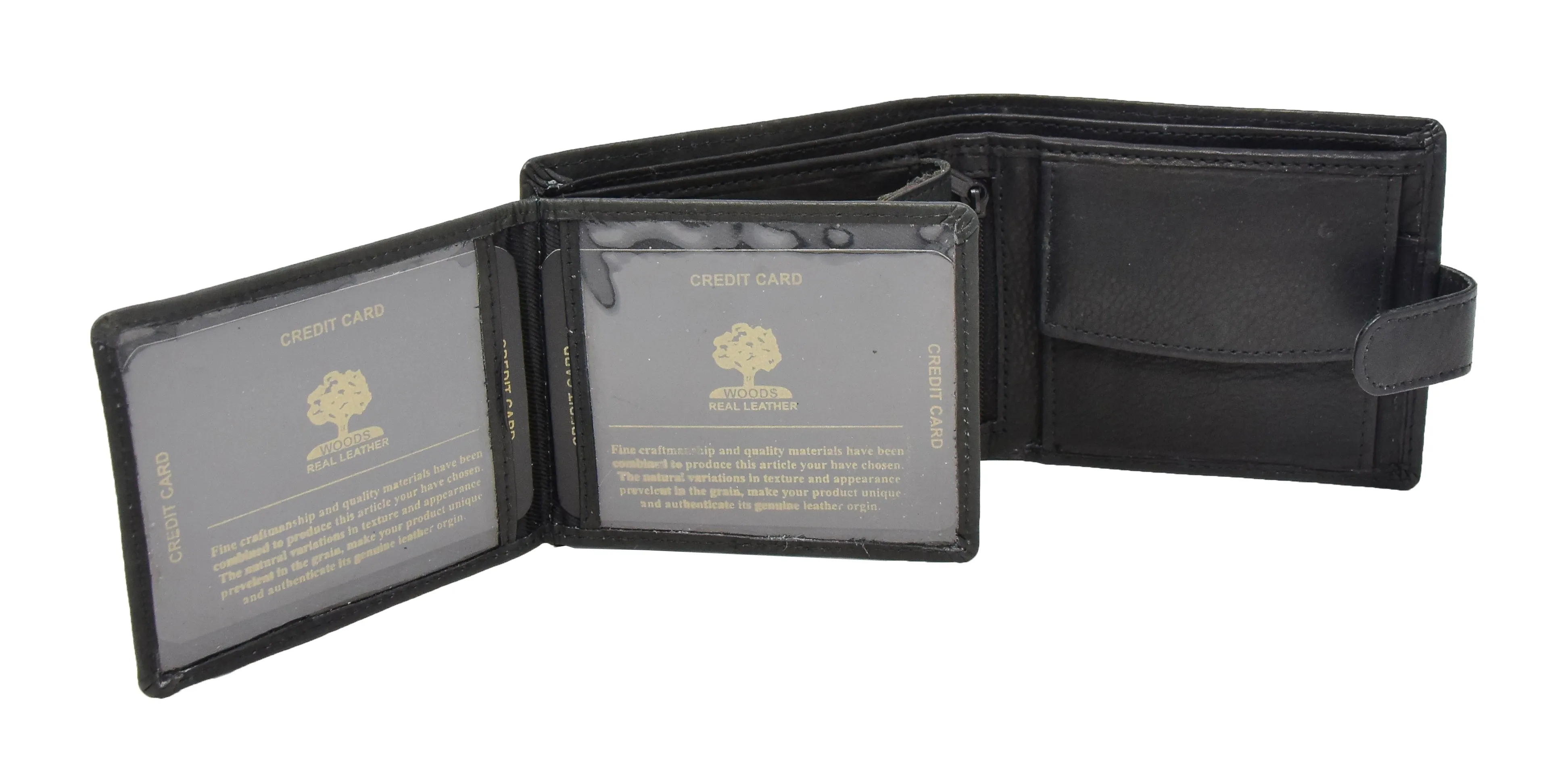 DR407 Men's Wallet with a Buckle Closure Black