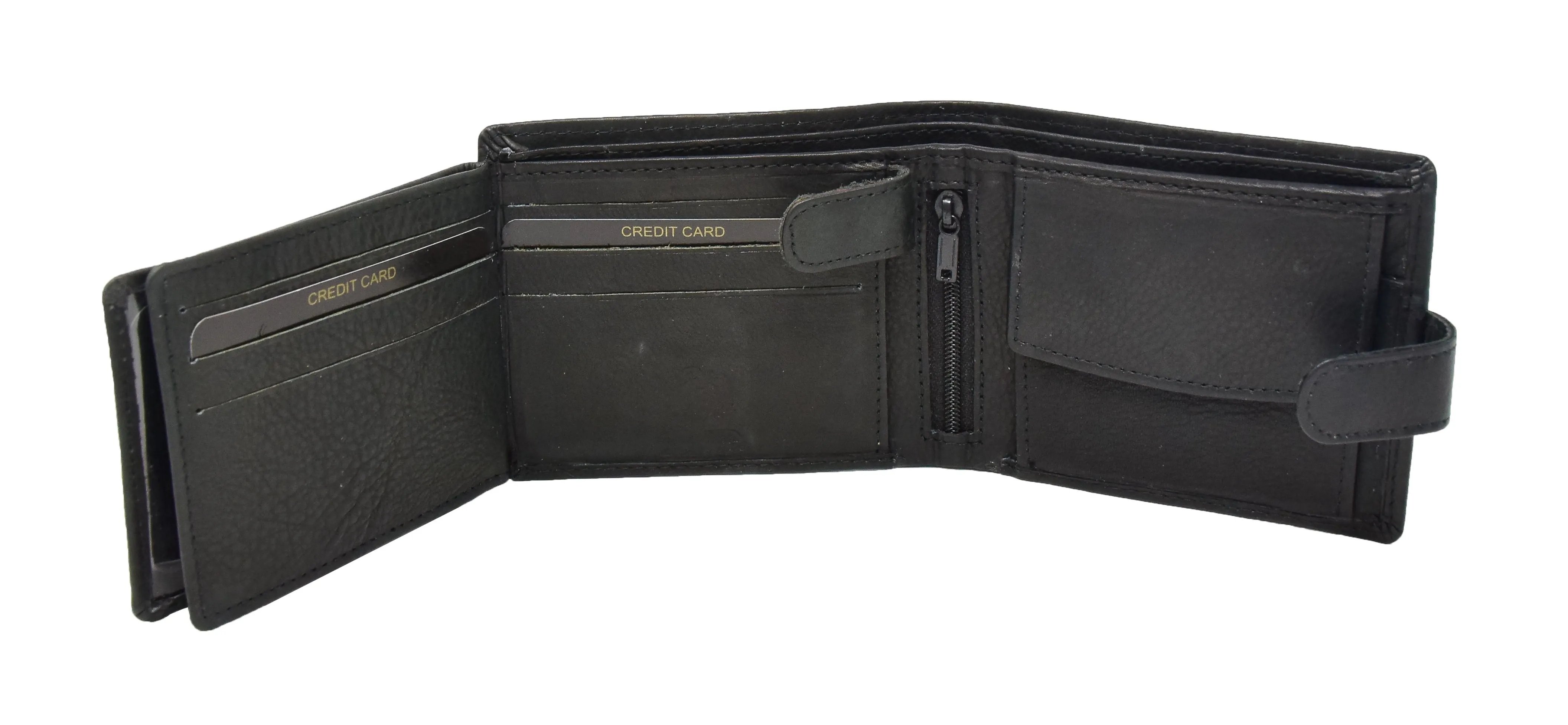 DR407 Men's Wallet with a Buckle Closure Black