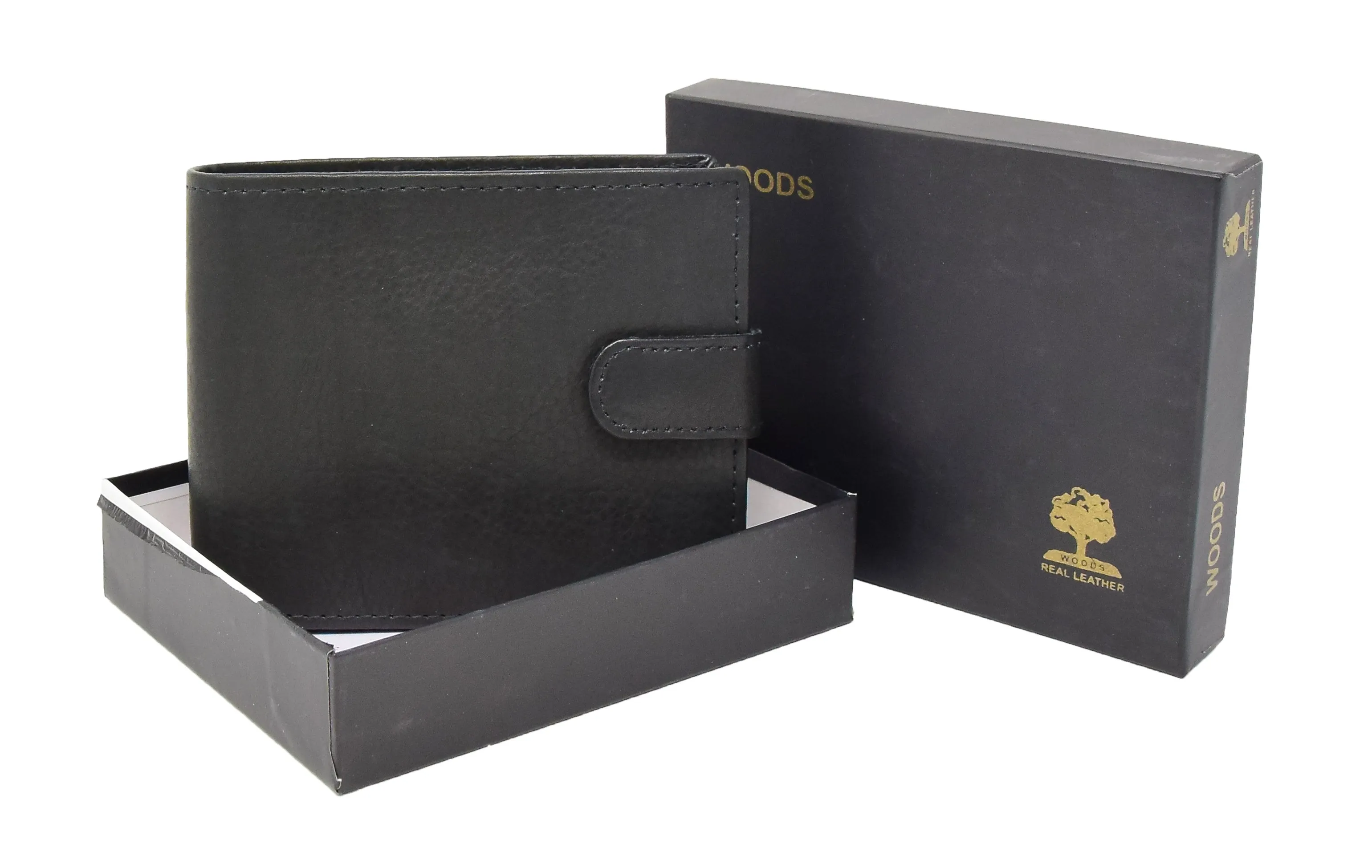 DR407 Men's Wallet with a Buckle Closure Black