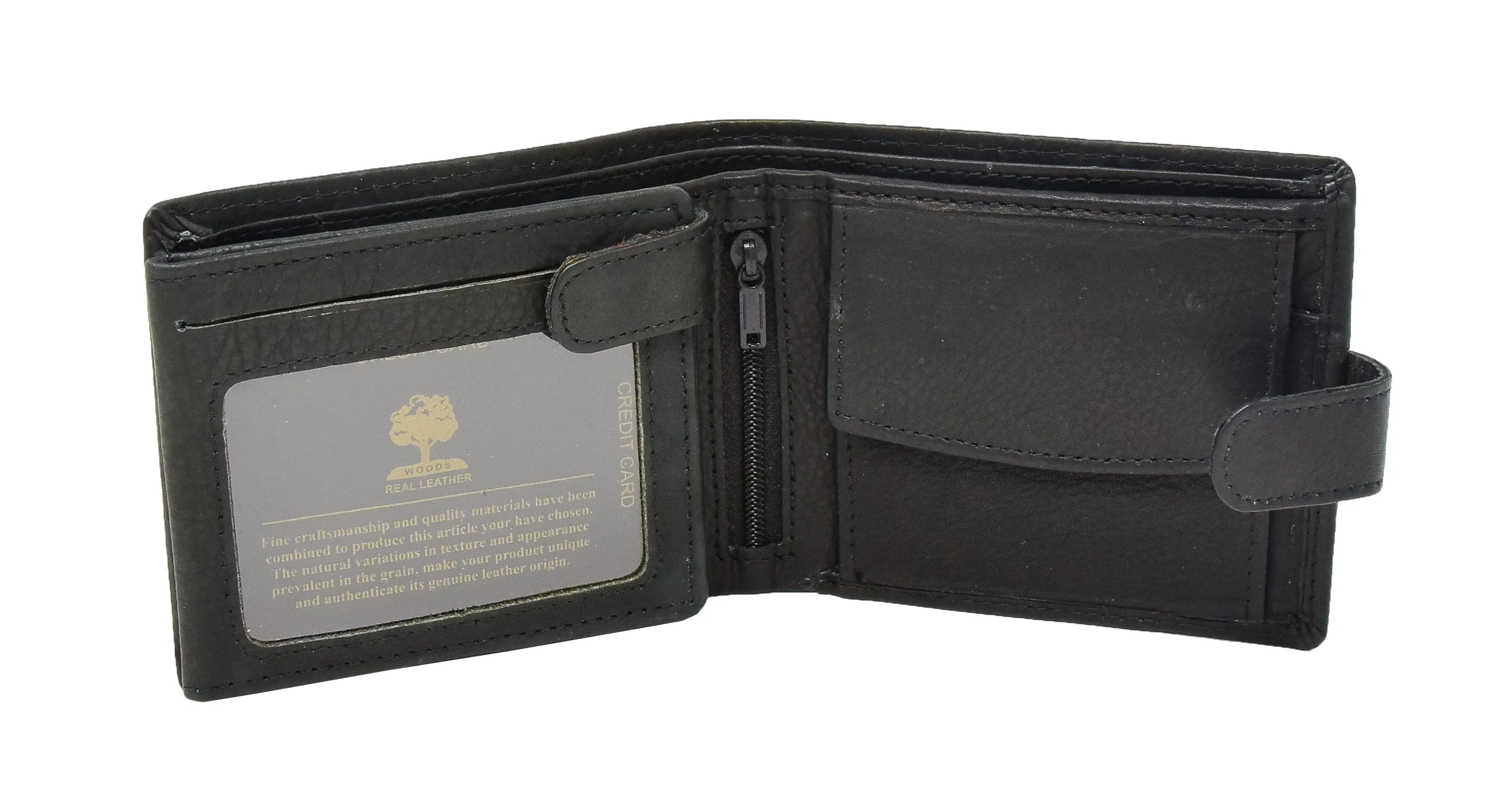 DR407 Men's Wallet with a Buckle Closure Black