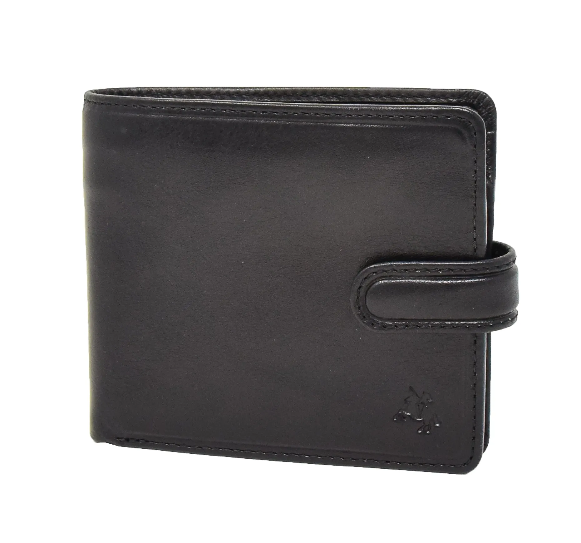 DR438 Men's RFID Slim Fold Leather Wallet Black