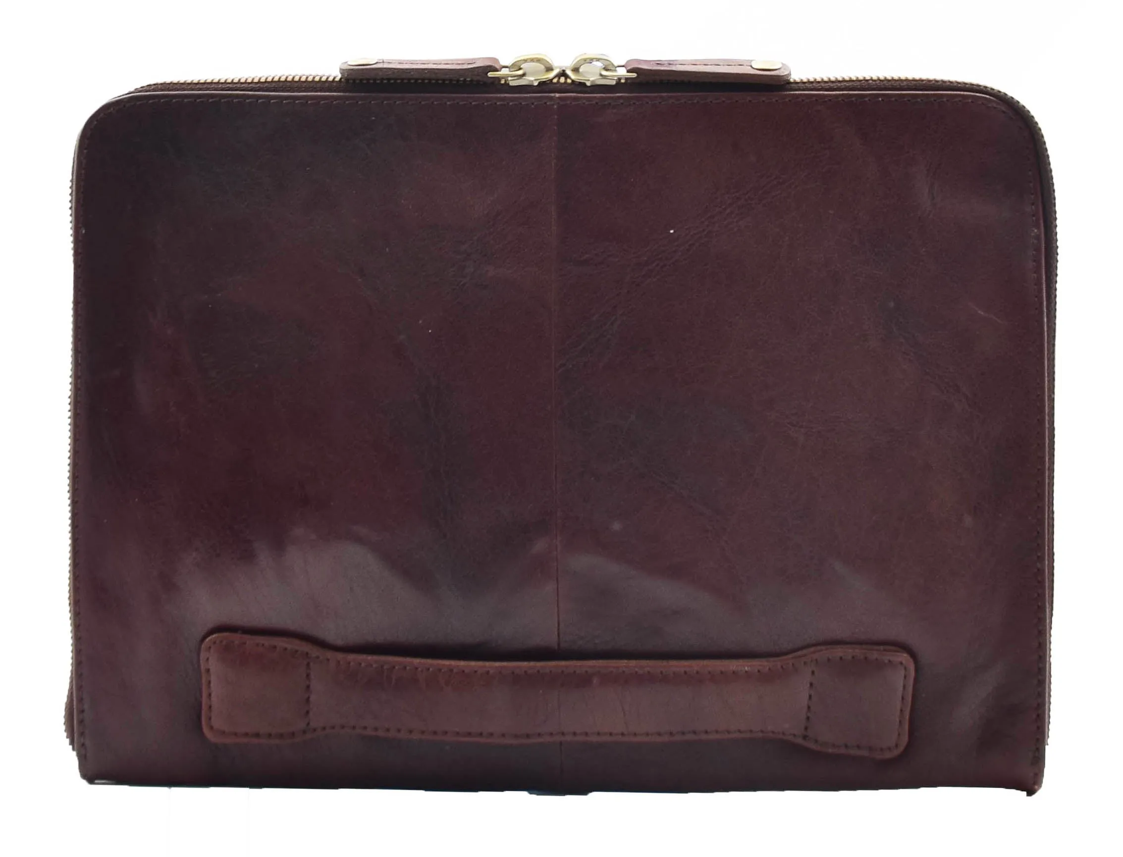 DR451 Real Leather Small Portfolio Case Brown