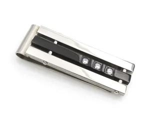Dressy Black and Stainless Steel CZ Money Clip