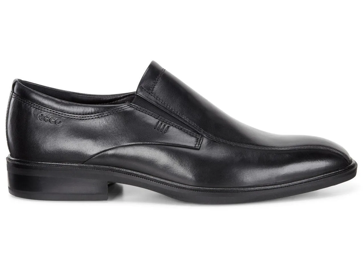 ECCO Men's 623024 Illinois Black Leather Comfort Slip On Walking Shoe