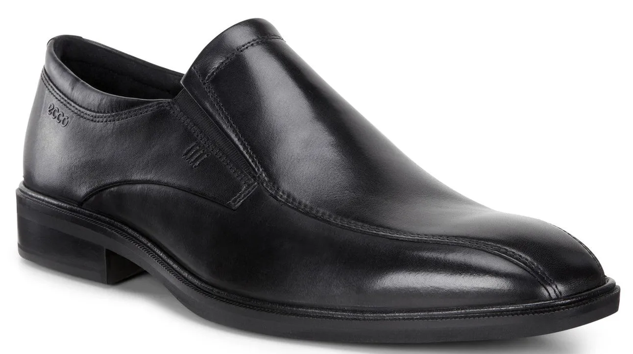 ECCO Men's 623024 Illinois Black Leather Comfort Slip On Walking Shoe