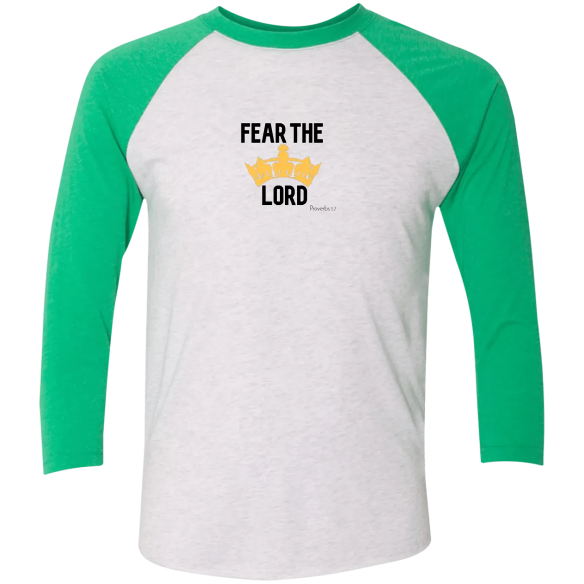 Fear the Lord Tri-Blend 3/4 Sleeve Baseball Raglan T-Shirt