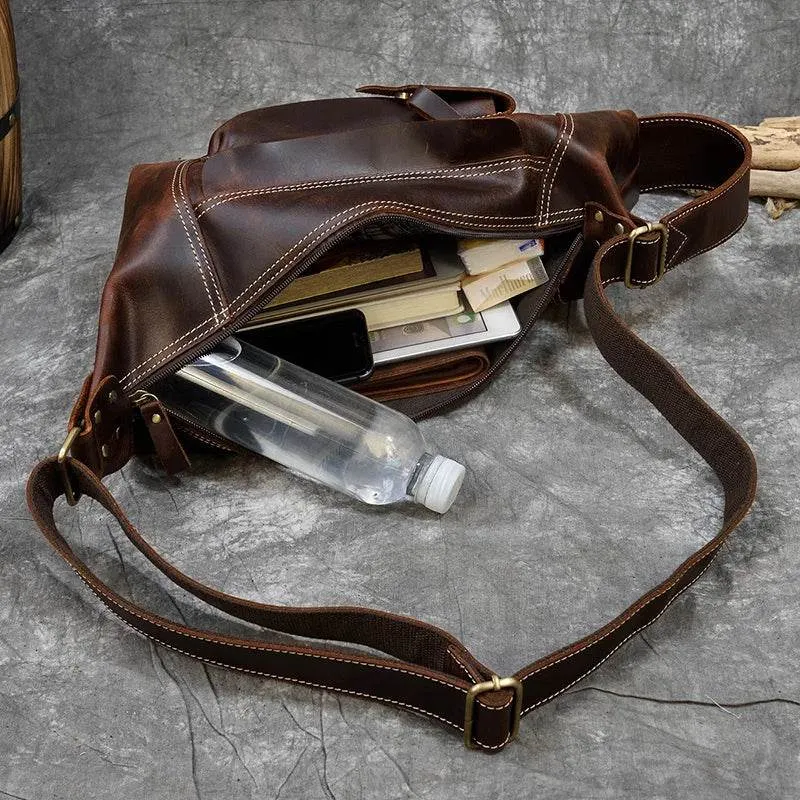 Featured Men's Genuine Leather Backpack Crazy Horse Daypack Bag