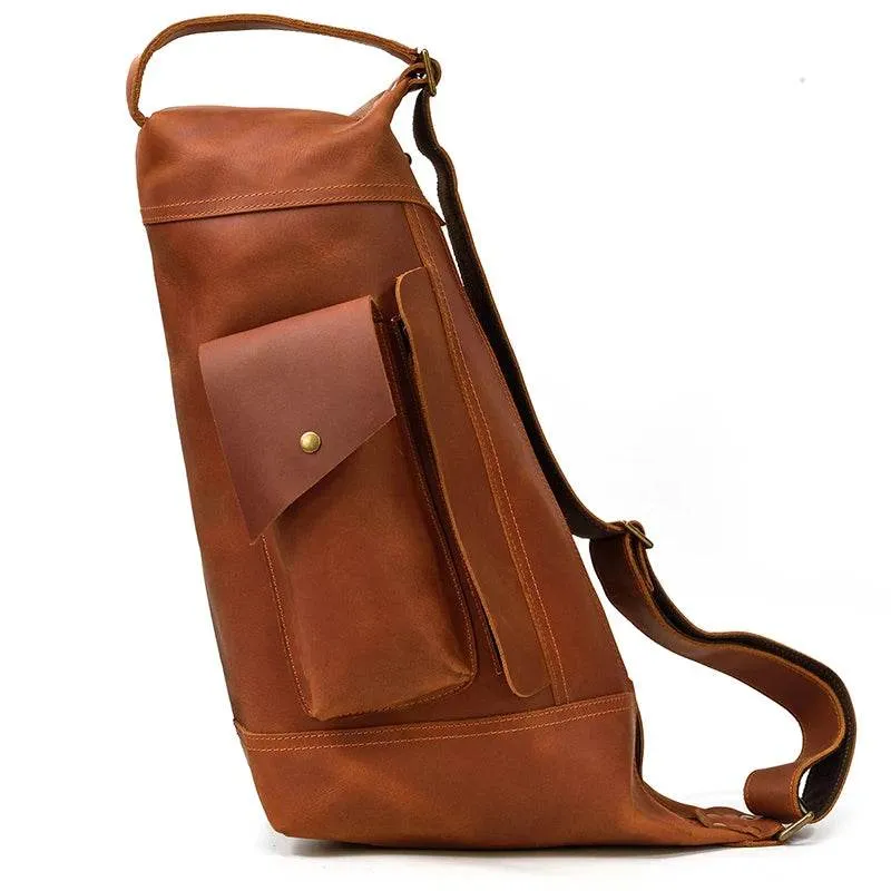 Featured Men's Genuine Leather Backpack Crazy Horse Daypack Bag