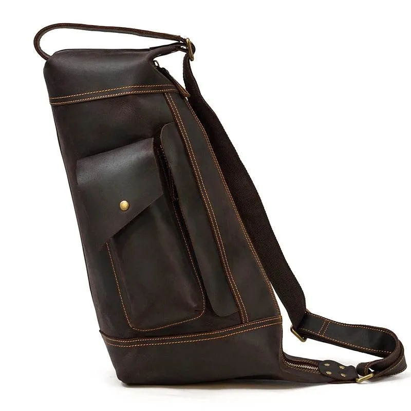 Featured Men's Genuine Leather Backpack Crazy Horse Daypack Bag