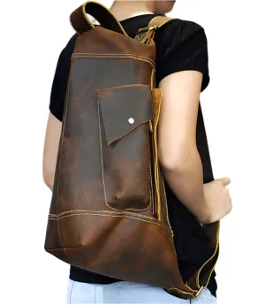 Featured Men's Genuine Leather Backpack Crazy Horse Daypack Bag