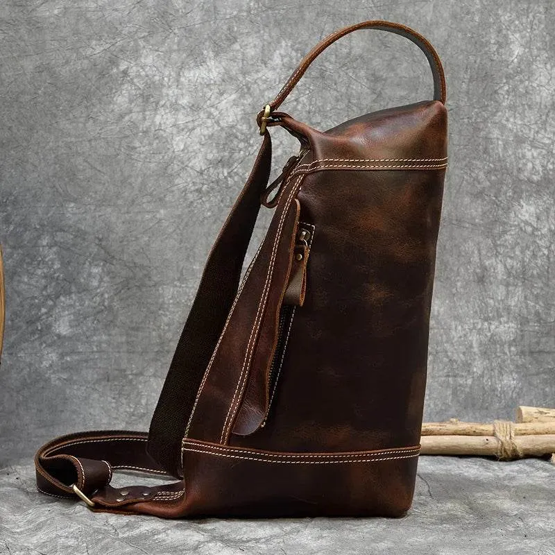 Featured Men's Genuine Leather Backpack Crazy Horse Daypack Bag