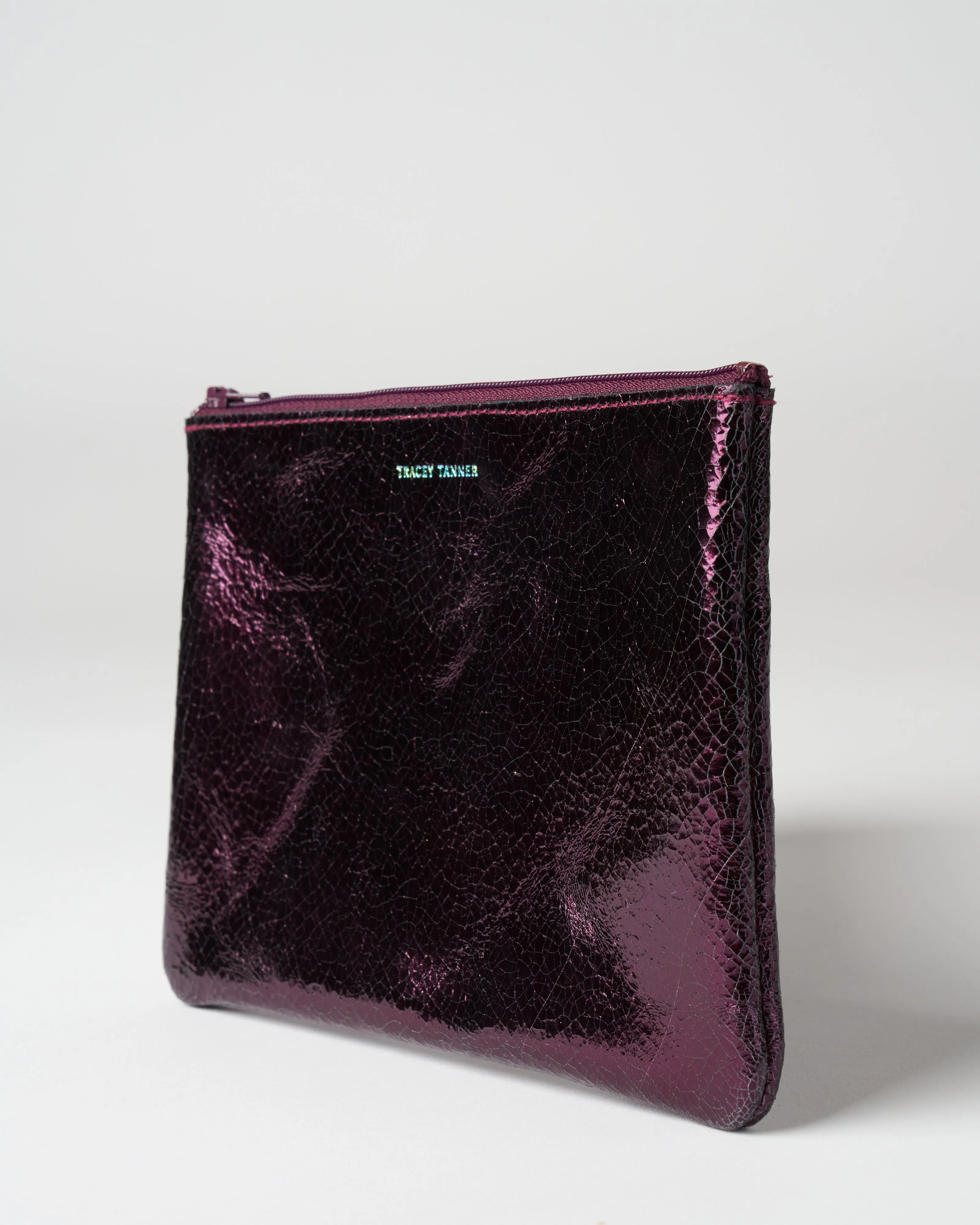 foil zip medium - distress eggplant