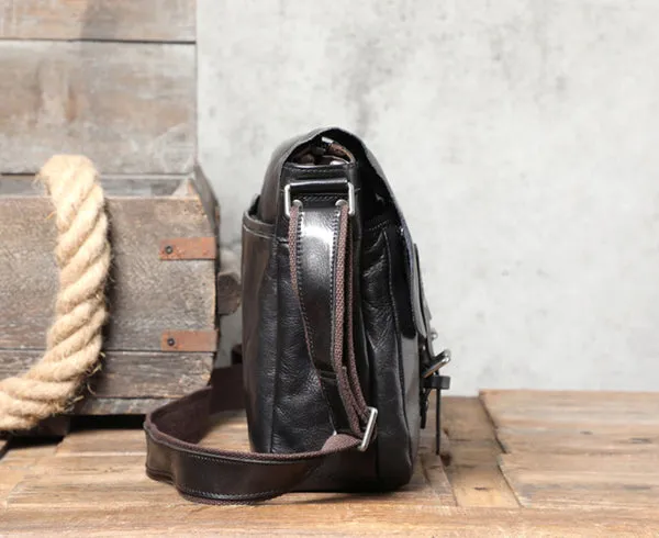 Full Grain Leather Messenger Bag Mens Leather Shoulder Bag Vintage Handmade Crossbody Bag Satchel