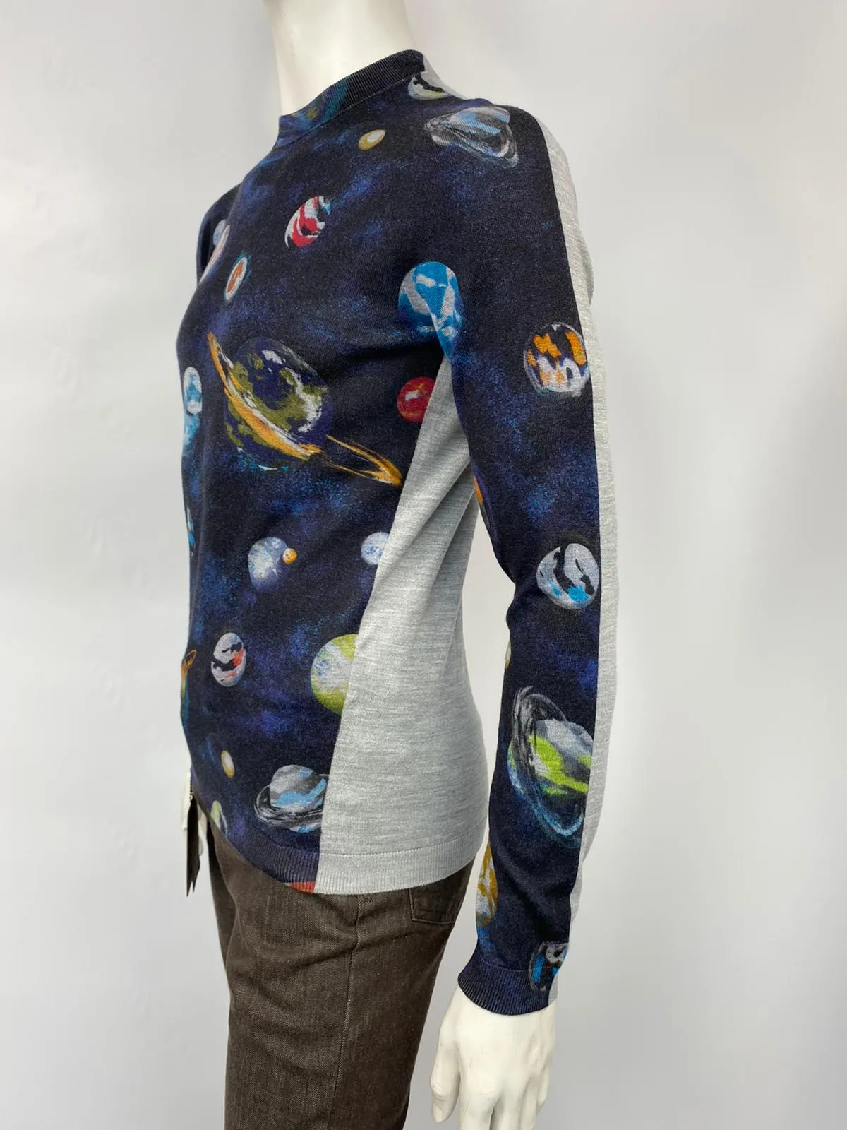 Garment Front Printed Planets Crewneck