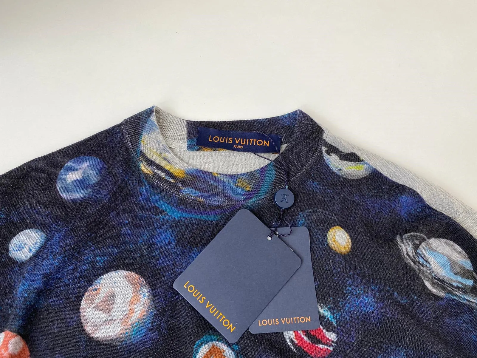 Garment Front Printed Planets Crewneck