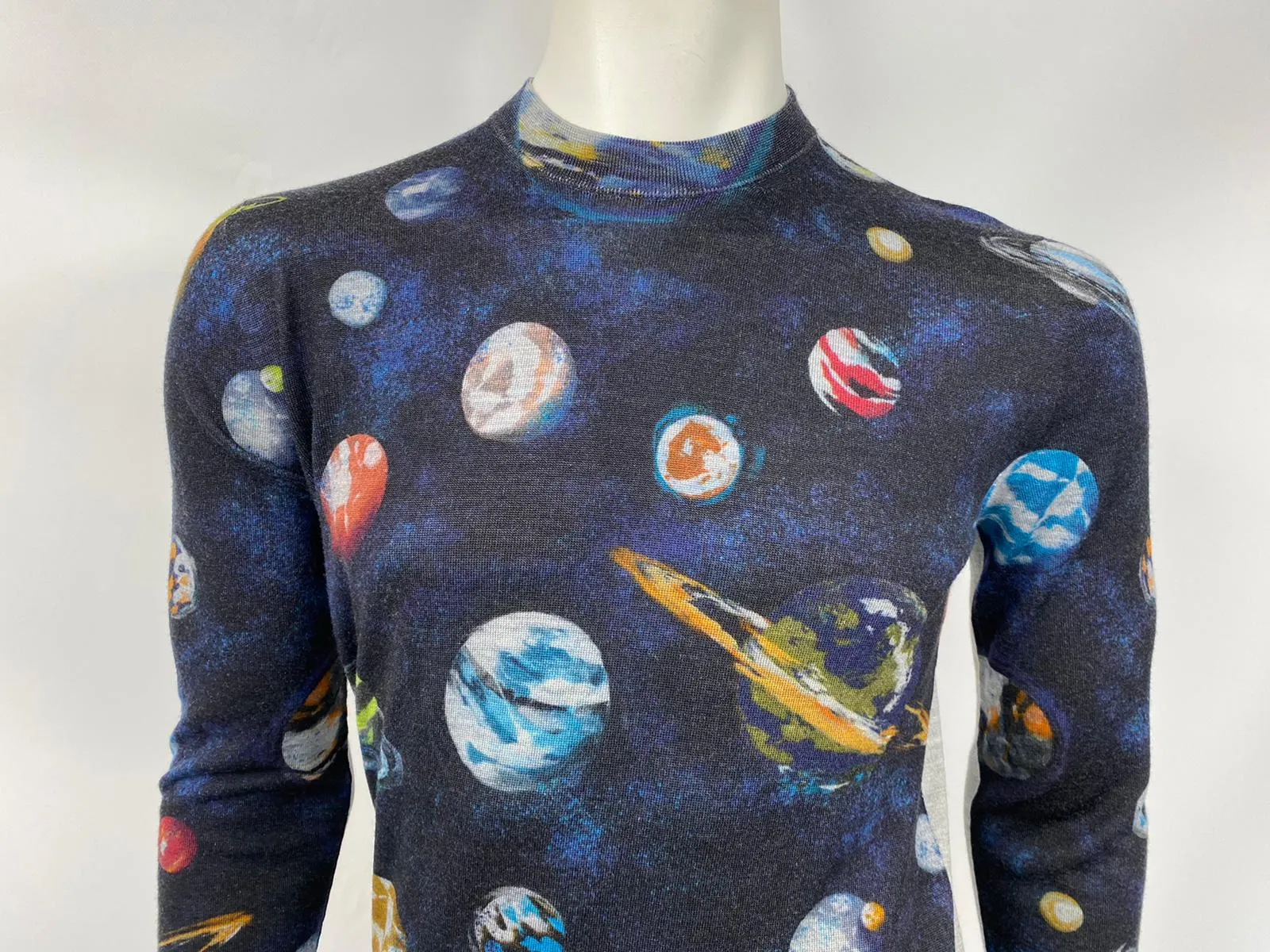Garment Front Printed Planets Crewneck