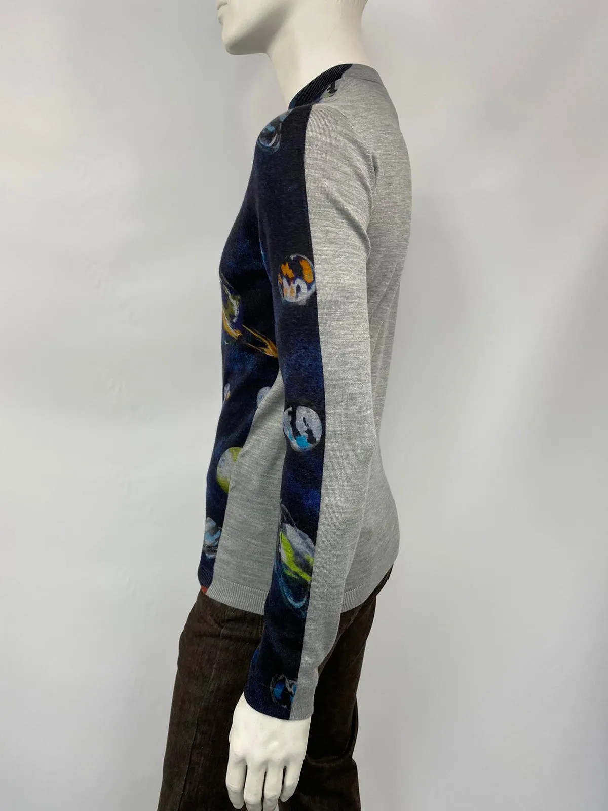 Garment Front Printed Planets Crewneck